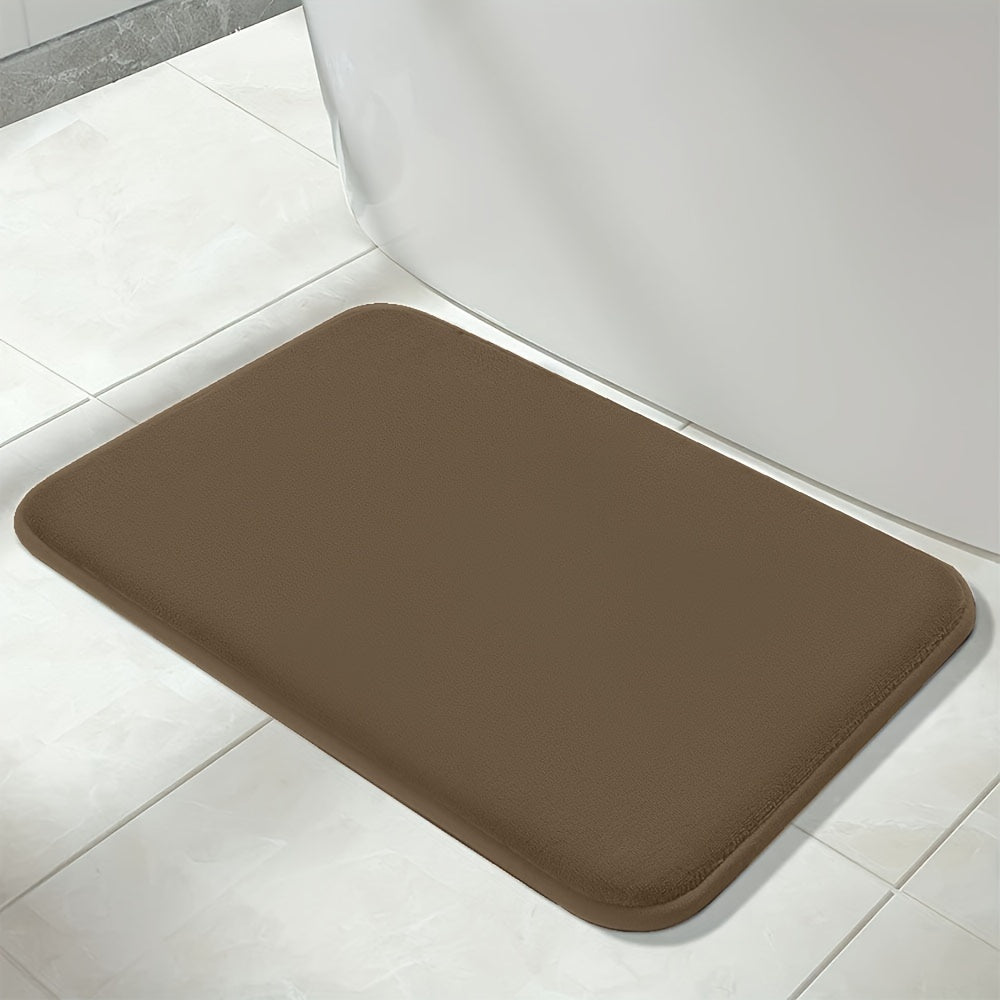 1pc Classic Minimalist Solid Color Soft Rebound Memory Foam Absorbent Non-Slip Bath Mat, Machine Washable Toilet Rug, Rugs for Bathroom, Bath Mats for Bathroom Floor Washable, Non Slip Bathtub Mat, Bathroom Mat Long, Large Bath Mat, Bathroom Rug, Shower