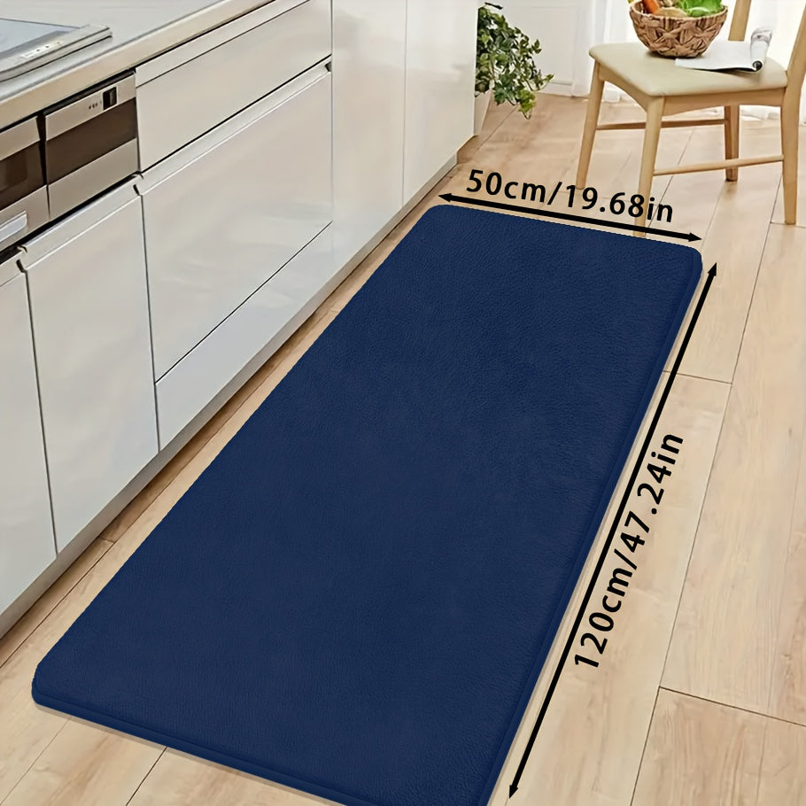 [Soft Bath Mat] Quick-Absorbent Soft Coral Fleece Bath Mat | Non-Slip, Machine Washable, 1.3cm Thick, 520g/㎡, Rectangular Design, for Bathroom, Bedroom, Kitchen, and Laundry Room