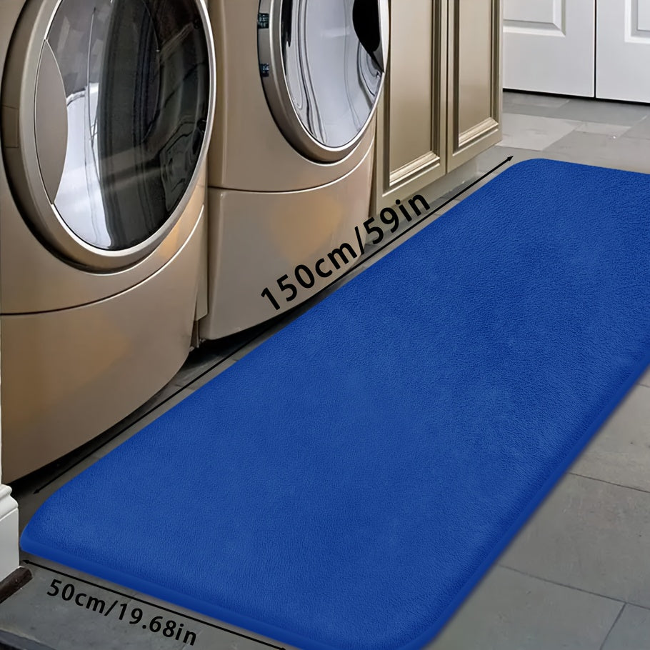 [Soft Bath Mat] Quick-Absorbent Soft Coral Fleece Bath Mat | Non-Slip, Machine Washable, 1.3cm Thick, 520g/㎡, Rectangular Design, for Bathroom, Bedroom, Kitchen, and Laundry Room