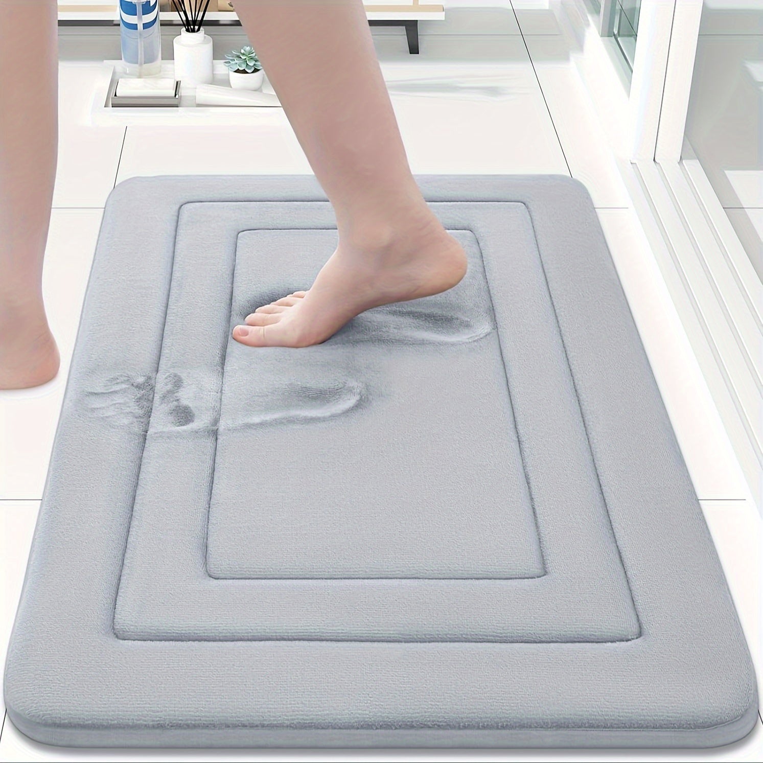 1pc Non-Slip Bath Mat - Extra Long Floor Mat (27.5x59"), Quick-Dry Bathroom, Kitchen, Office, Laundry Mat - Machine Washable Polyester Mat for Home, Spa, or Gift - Ideal for Women, Moms, Housewarming, Christmas, Birthday Presents - Easy Clean Bathroom,