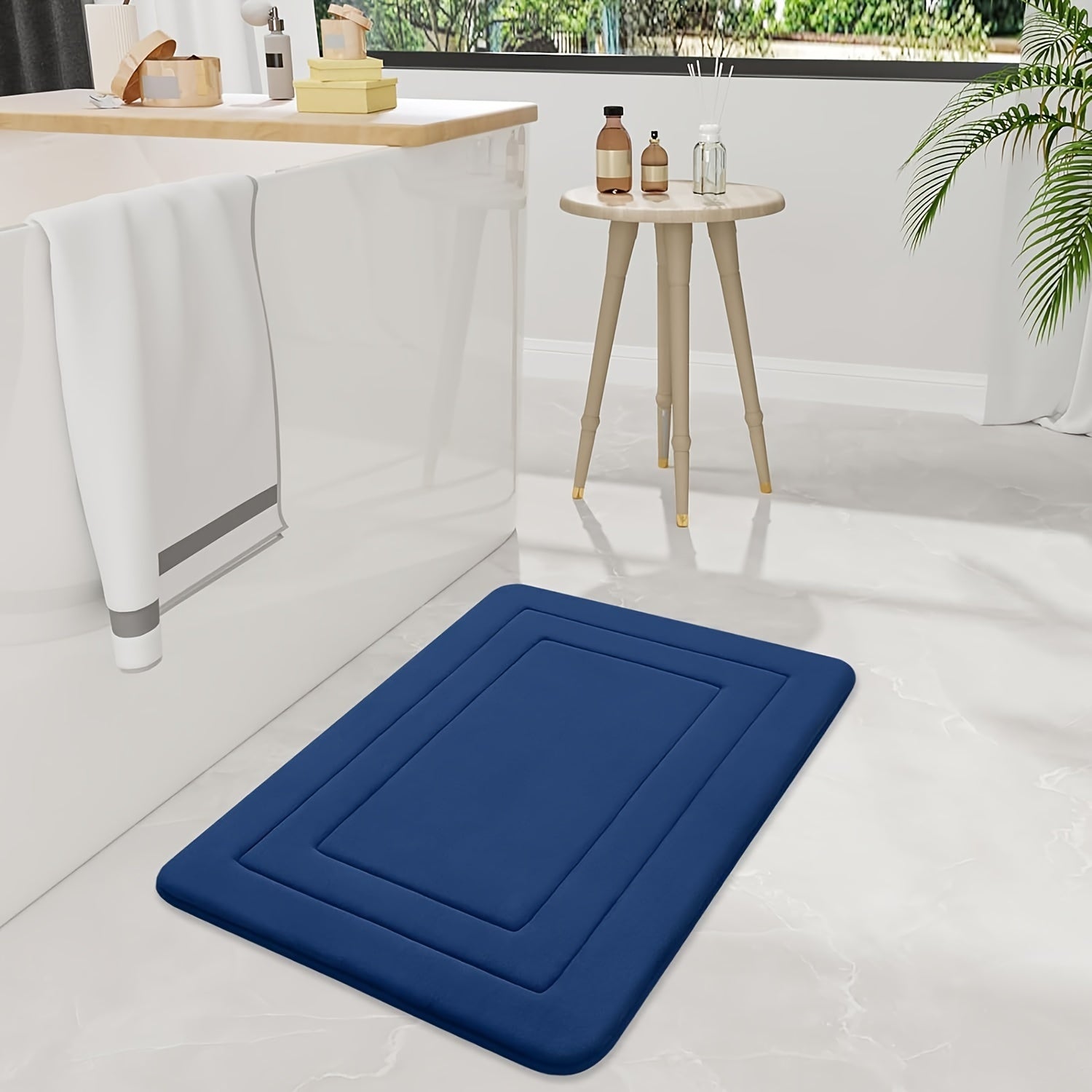 1pc Non-Slip Bath Mat - Extra Long Floor Mat (27.5x59"), Quick-Dry Bathroom, Kitchen, Office, Laundry Mat - Machine Washable Polyester Mat for Home, Spa, or Gift - Ideal for Women, Moms, Housewarming, Christmas, Birthday Presents - Easy Clean Bathroom,