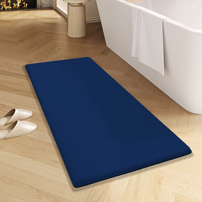 Non-Slip Bath Mat - Quick-Dry Bathroom Floor Mat with Non-Slip Backing, Machine Washable, Soft Cushioned Surface for Shower, Bathtub, Kitchen - Black Bathroom Decor - Durable Polyester Mat for Wet Areas, Bathroom Mat, Shower Safety, Simple Design, Plush