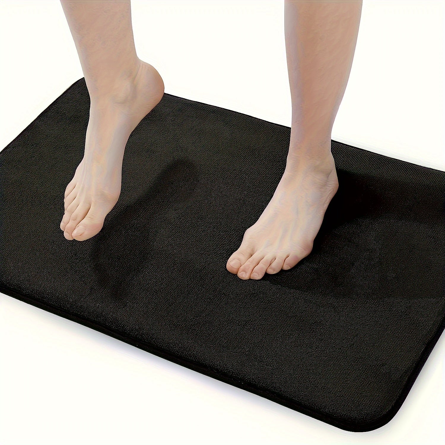 Non-Slip Bath Mat - Quick-Dry Bathroom Floor Mat with Non-Slip Backing, Machine Washable, Soft Cushioned Surface for Shower, Bathtub, Kitchen - Black Bathroom Decor - Durable Polyester Mat for Wet Areas, Bathroom Mat, Shower Safety, Simple Design, Plush
