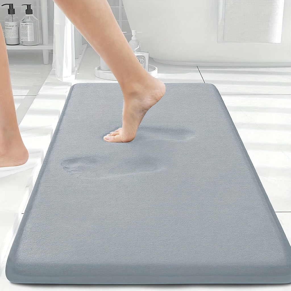 Non-Slip Bath Mat - Quick-Dry Bathroom Floor Mat with Non-Slip Backing, Machine Washable, Soft Cushioned Surface for Shower, Bathtub, Kitchen - Black Bathroom Decor - Durable Polyester Mat for Wet Areas, Bathroom Mat, Shower Safety, Simple Design, Plush